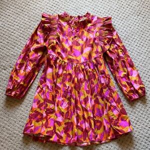 Peach Love California Poplin Pink Mock Neck Dress Size Small